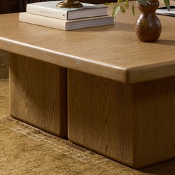 Pecos Modern Classic Light Wash Oak Square Coffee Table|