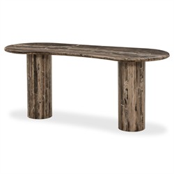 Ponce Modern Classic Brown Marble Oval Desk|