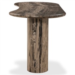 Ponce Modern Classic Brown Marble Oval Desk|