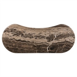 Ponce Modern Classic Brown Marble Oval Desk|