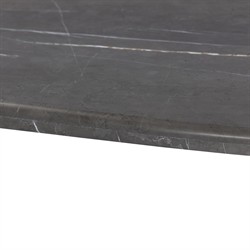 Rayna Updated Traditional Grey Marble Black Iron Oval Coffee Table|