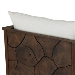 Ridge Rustic Lodge Dark Brown Teak Outdoor Sofa - 58"|