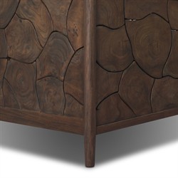 Ridge Rustic Lodge Dark Brown Teak Outdoor Sofa - 58"|