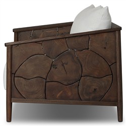 Ridge Rustic Lodge Dark Brown Teak Outdoor Sofa - 58"|