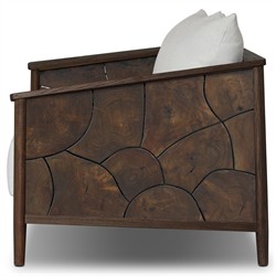 Ridge Rustic Lodge Dark Brown Teak Outdoor Sofa - 58"|