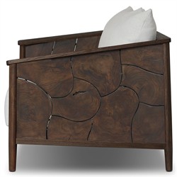 Ridge Rustic Lodge Dark Brown Teak Outdoor Sofa - 58"|