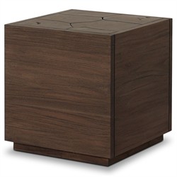 Ridge Rustic Lodge Dark Brown Teak Block Outdoor End Table|