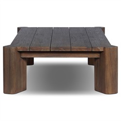 Soho Modern Classic Brown Teak Rectangular Outdoor Coffee Table|