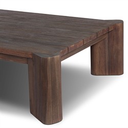 Soho Modern Classic Brown Teak Rectangular Outdoor Coffee Table|