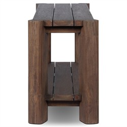 Soho Modern Classic Brown Teak Rectangular Outdoor Console Table|