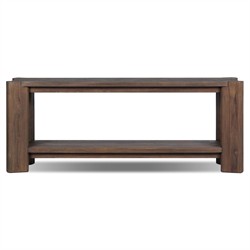 Soho Modern Classic Brown Teak Rectangular Outdoor Console Table|