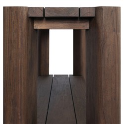 Soho Modern Classic Brown Teak Rectangular Outdoor Console Table|