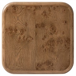 Talessi Modern Classic Brown Oak Burl Square Block End Table|