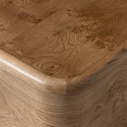 Talessi Modern Classic Brown Oak Burl Square Block End Table|