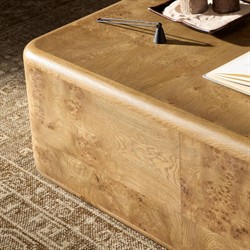 Talessi Modern Classic Brown Oak Burl Block Coffee Table|
