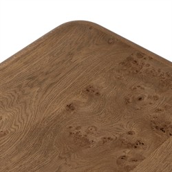 Talessi Modern Classic Brown Oak Burl Block Coffee Table|
