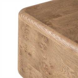 Talessi Modern Classic Brown Oak Burl Block Coffee Table|