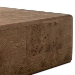 Talessi Modern Classic Brown Oak Burl Block Coffee Table|
