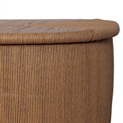 Taum Coastal Beach Brown Woven Oval Outdoor Coffee Table|