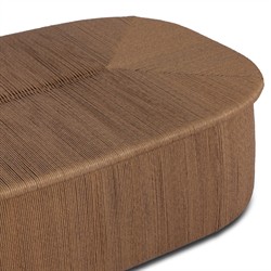 Taum Coastal Beach Brown Woven Oval Outdoor Coffee Table|