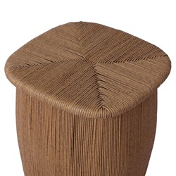 Taum Coastal Beach Brown Woven Square Outdoor Stool|