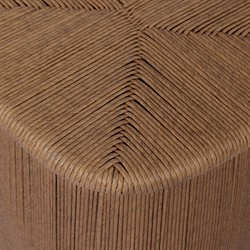 Taum Coastal Beach Brown Woven Square Outdoor Stool|