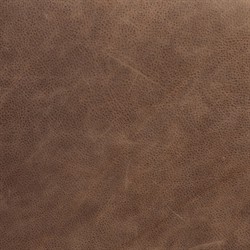 Ulrick Modern Classic Brown Leather Drifted Oak Cocktail Ottoman|