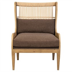 Vestavia Coastal Beach Brown Performance Aged Oak Woven Wing Chair|