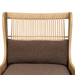 Vestavia Coastal Beach Brown Performance Aged Oak Woven Wing Chair|