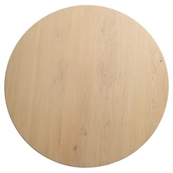 Willa Coastal Beach Bleached Oak Round Coffee Table|