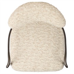 Norah Updated Traditional Cream Boucle Bronze Iron Arm Chair|