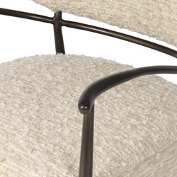 Norah Updated Traditional Cream Boucle Bronze Iron Arm Chair|