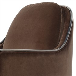 Viora Modern Classic Brown Velvet Performance Arm Chair|