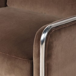 Viora Modern Classic Brown Velvet Performance Arm Chair|