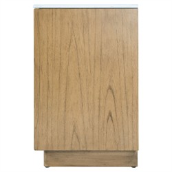 Alixane Modern Classic White Quartz Light Brown Wood Single Vanity Sink - 48"|