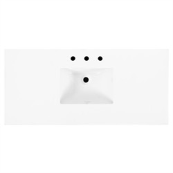 Alixane Modern Classic White Quartz Light Brown Wood Single Vanity Sink - 48"|