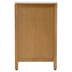 Svea Modern Classic White Quartz Light Natural Wood Single Vanity Sink - 36"|