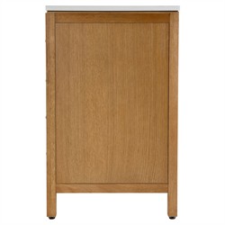 Svea Modern Classic White Quartz Light Natural Wood Single Vanity Sink - 48"|