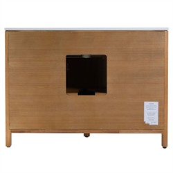 Svea Modern Classic White Quartz Light Natural Wood Single Vanity Sink - 48"|