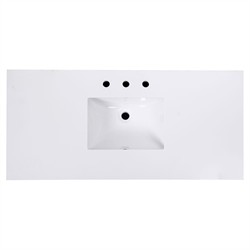 Svea Modern Classic White Quartz Light Natural Wood Single Vanity Sink - 48"|