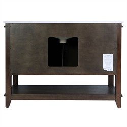 Colombe Traditional White Quartz Dark Brown Wood Single Vanity Sink - 48"|