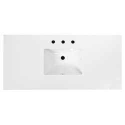 Colombe Traditional White Quartz Dark Brown Wood Single Vanity Sink - 48"|