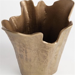 Benedicto French Country Antique Brass Aluminum Decorative Table Vase|