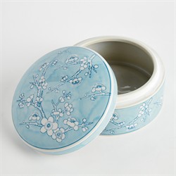 Salvatore French Country Blue Porcelain Lidded Decorative Box|