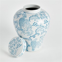 Salvatore French Country Light Blue Porcelain Lidded Ginger Jar|