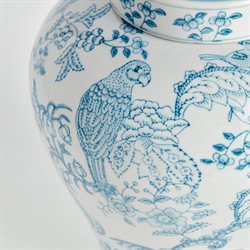 Salvatore French Country Light Blue Porcelain Lidded Ginger Jar|