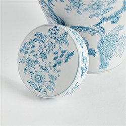 Salvatore French Country Light Blue Porcelain Lidded Ginger Jar|