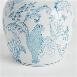 Salvatore French Country Light Blue Porcelain Lidded Decorative Jar|