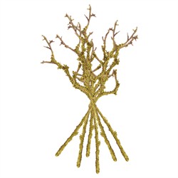 Loire French Country Green Faux Lichen Moss Branch - Set of 6|