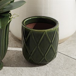 Campbell Traditional Green Diamond Lattice Outdoor Planter - Set of 3|